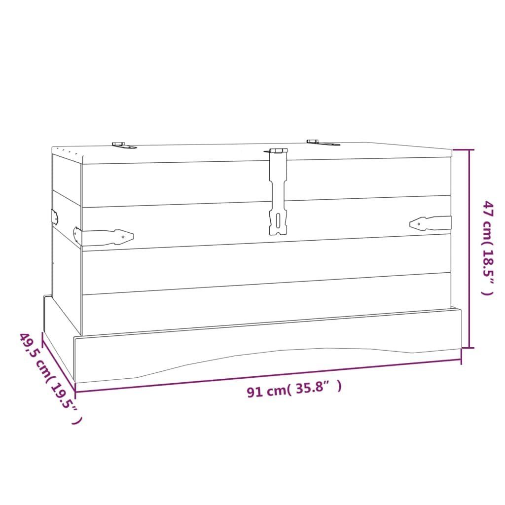 vidaXL Aufbewahrungsbox Truhe Mexiko-Stil Kiefernholz 91x49,5x47 cm