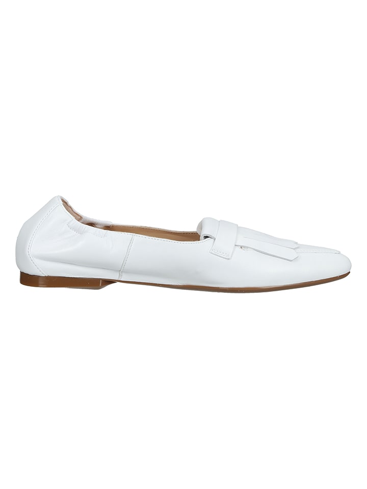 PETER KAISER Leder-Slipper in Weiß günstig kaufen