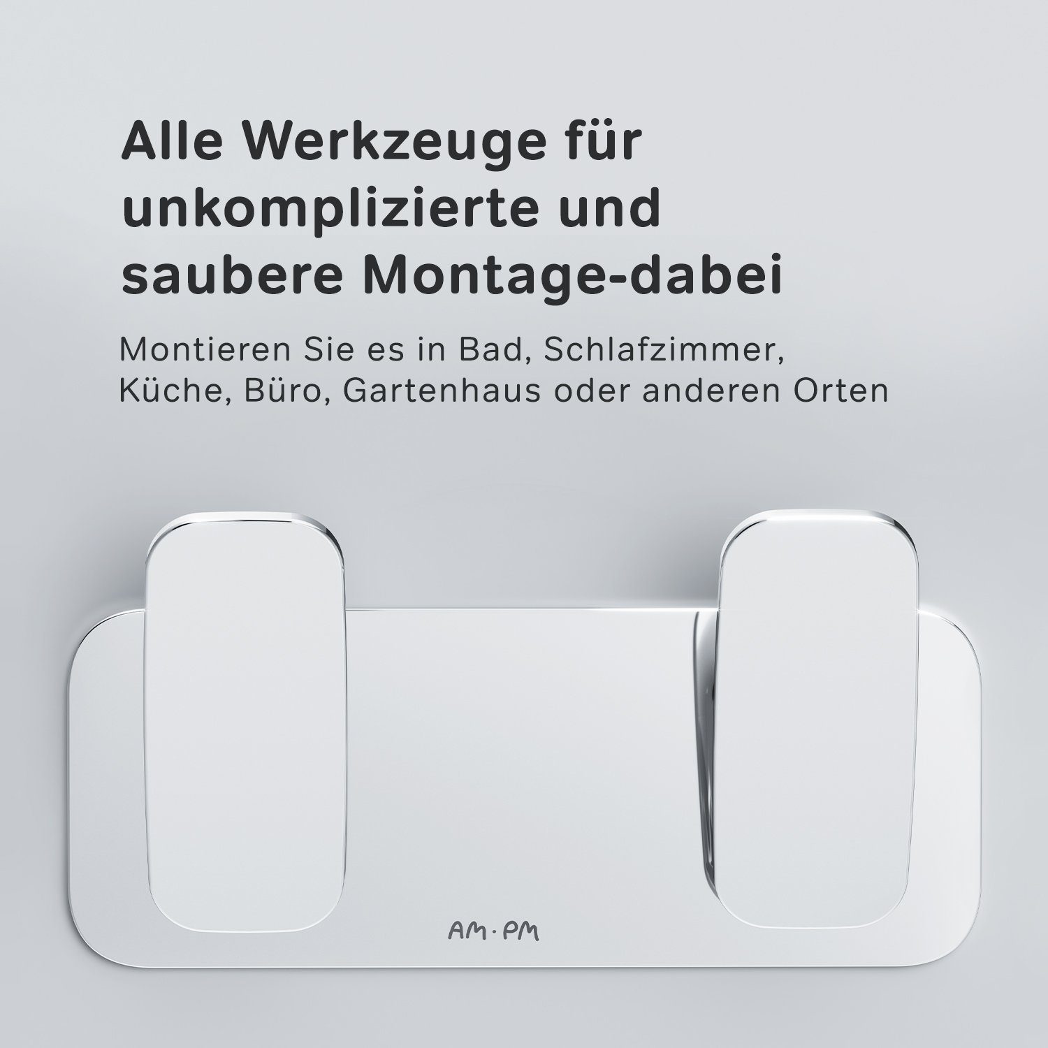 AM.PM Wandhaken Inspire 2.0, Badezimmer, Dusche, Küche, Flur, Toilette, (Set), hochfunktionell, rost- und kratzfest