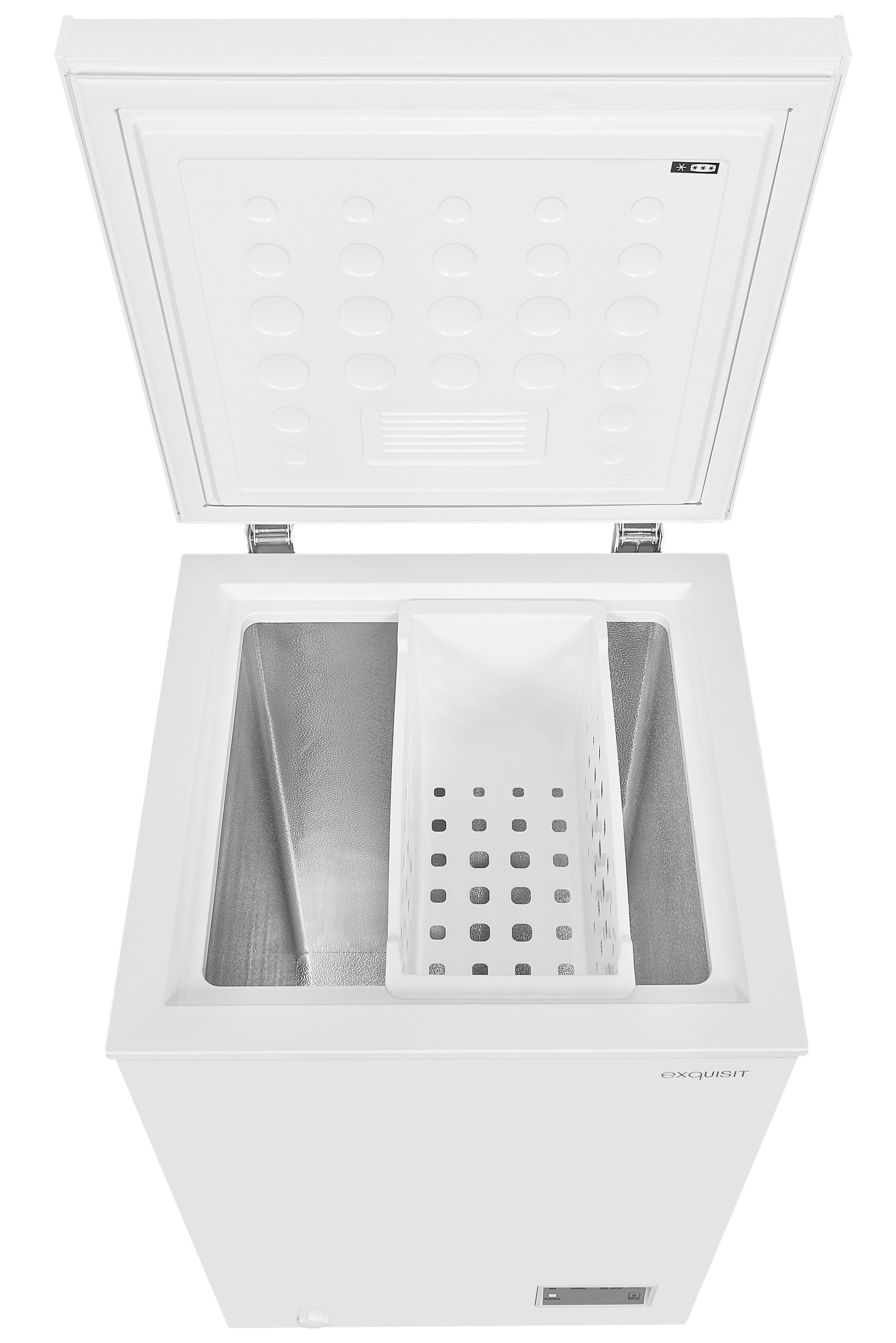 exquisit Gefriertruhe GT100-E-040E, 54.5 cm breit, 98 l, kompakt mit Thermostat