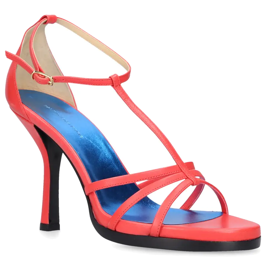 Balenciaga - Plateausandalen Glattleder Kalbsleder coralle - rot