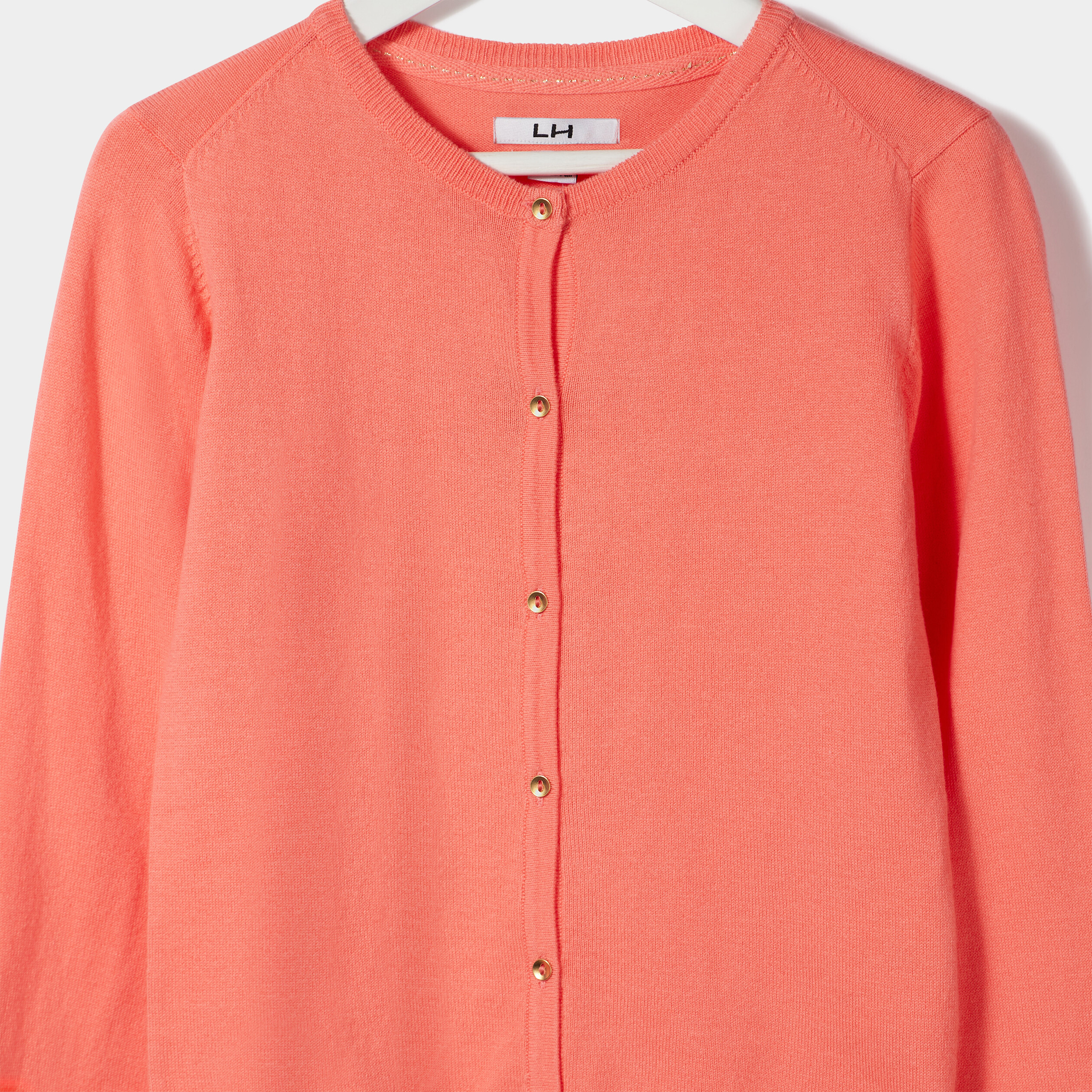 Gilet boutonné rose corail fille | La Halle