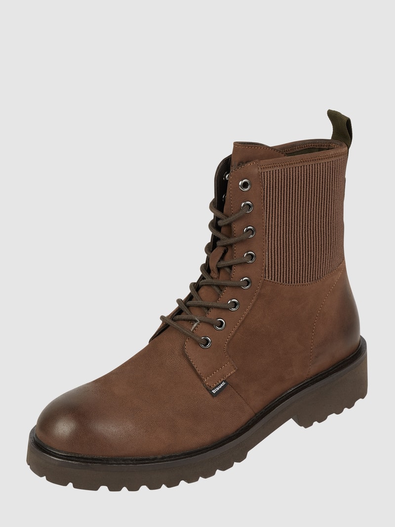 Boots aus Leder in beige