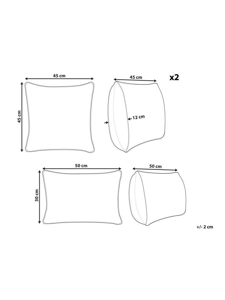 Beliani 3er-Set Gartenkissen SEASIDE in Grün/Weiß günstig kaufen onesize