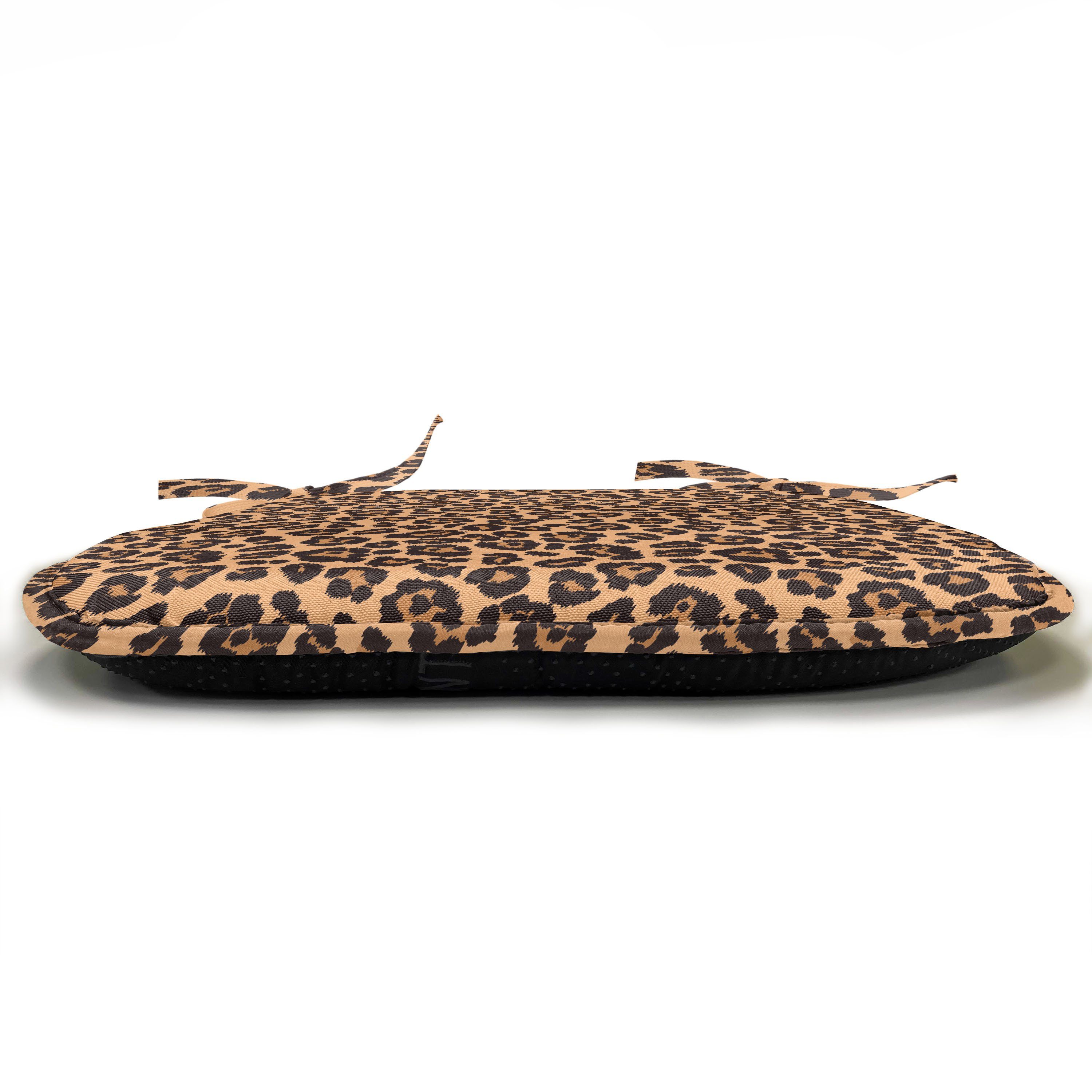 Abakuhaus Stuhlkissen Dekoratives wasserfestes Kissen mit Riemen für Küchensitze, Leopard-Druck Orange Exotische Afrikanische