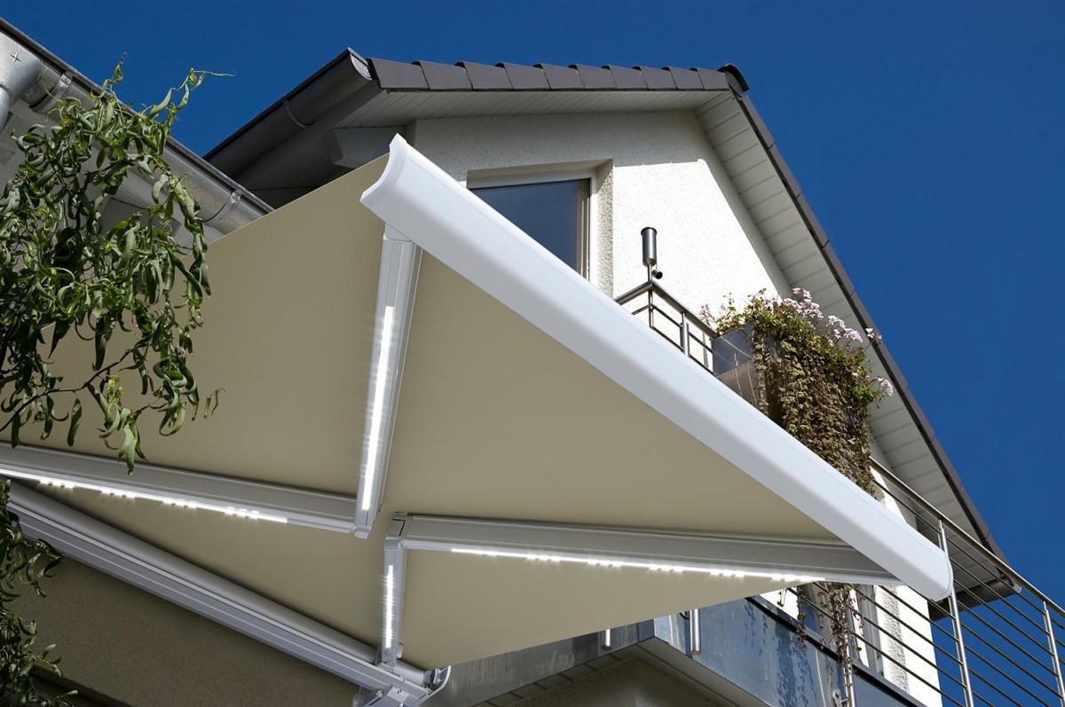 Home Deluxe LED Vollkassettenmarkise ELOS V2 - sandfarben 350 x 250 cm