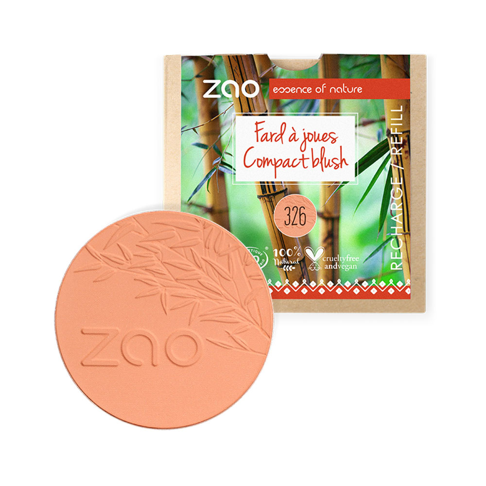 zao essence of nature Recharge Fard à joues 326 Eclat naturelZAO Fard à joues Certifié Bio, Formule 100%naturelle, Vegan et Rechargeable