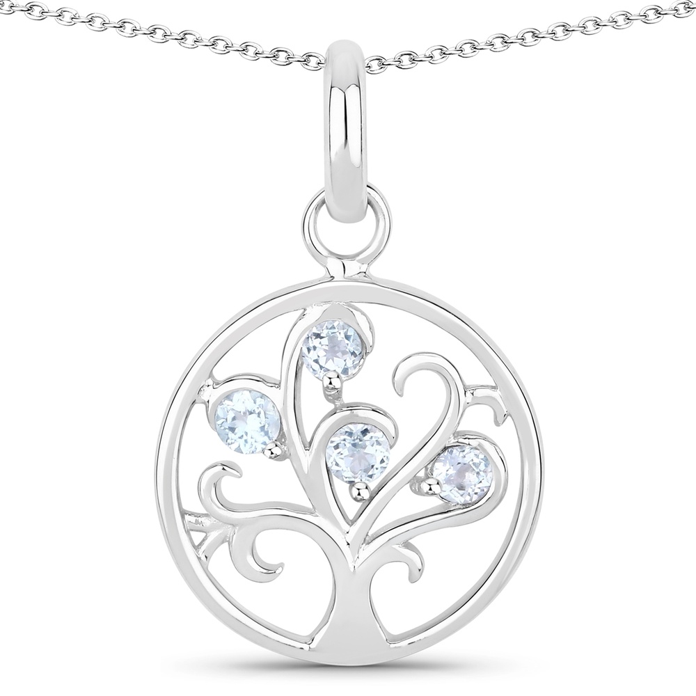 Rafaela Donata Chaîne Tree of Life Argent sterling Topaz bleu en Argent Bijoux