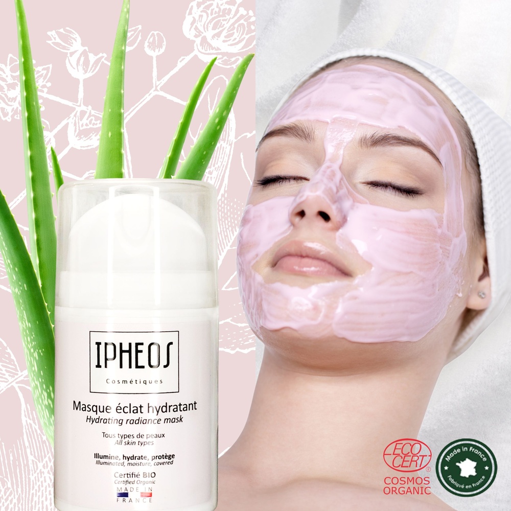 Ipheos Masque éclat hydratant Masque nourrissant, anti-oxydant, anti-âge, anti-pollution Certifié Bio