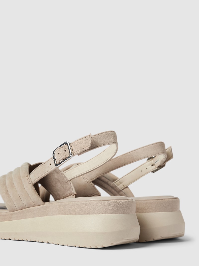 Sandalen mit Dornschließe in taupe