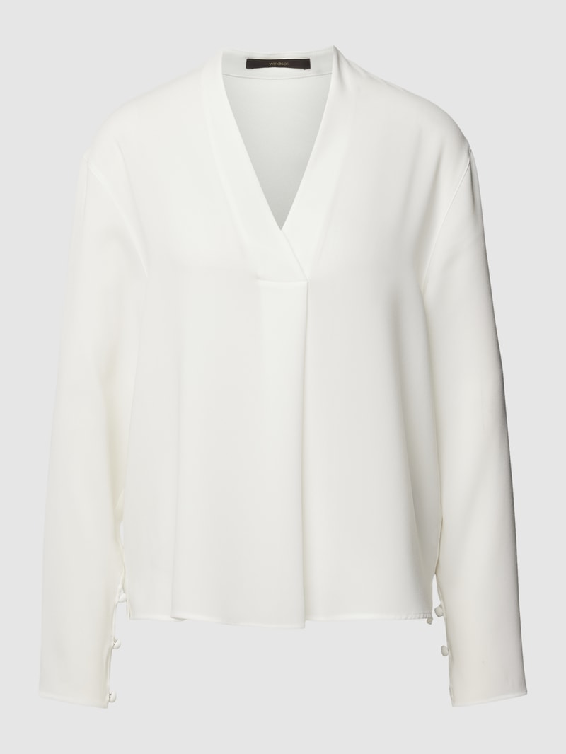 Bluse mit V-Ausschnitt in offwhite