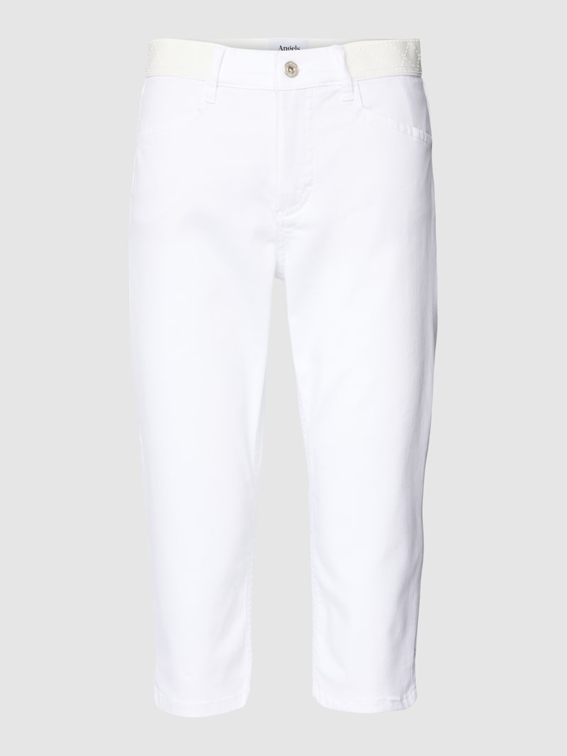 Caprijeans mit Eingrifftaschen in weiß