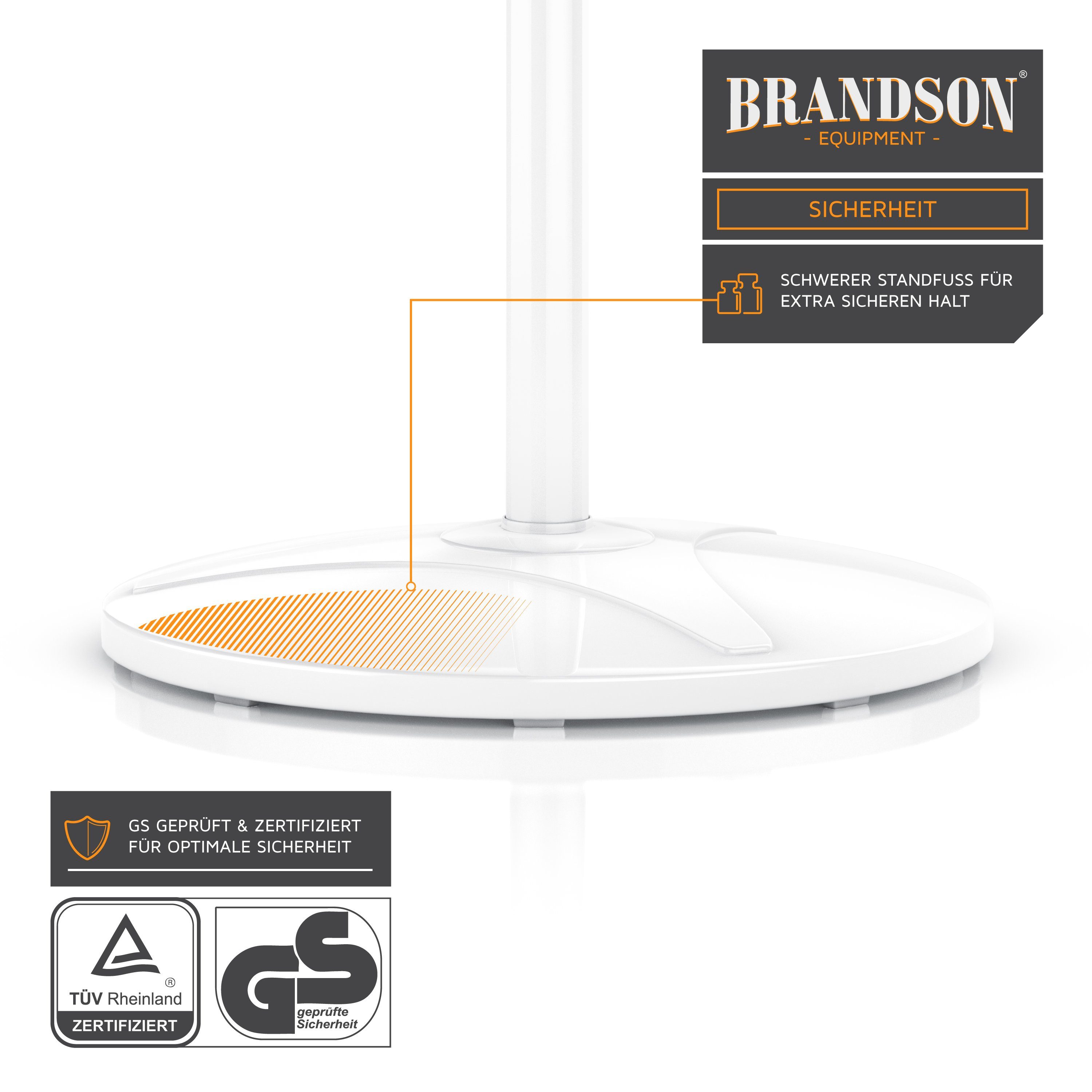 Brandson Standventilator, 42 cm Durchmesser, Standlüfter mit Fernbedienung, Neigbar 30°, 50W, Oszillation 80°
