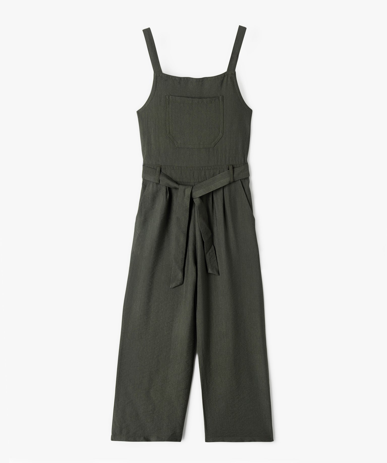 Combinaison pantalon fille en maille fluide kaki | GEMO