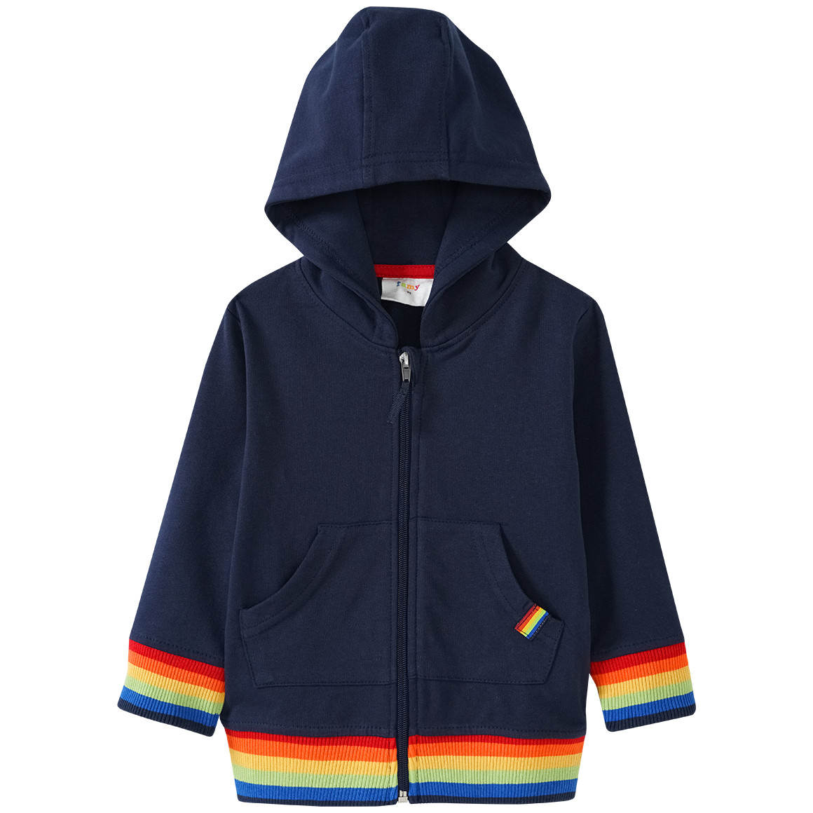 Jungen Sweatjacke mit bunten Bündchen