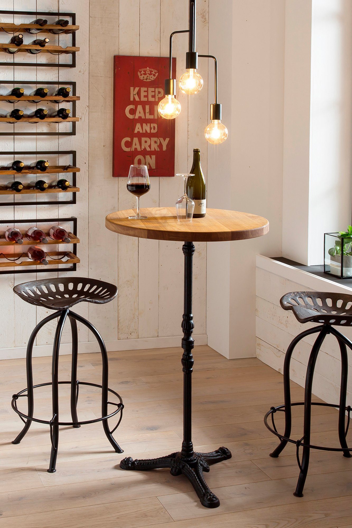 SIT Stehtisch, Gusseisengestell im Bistro-Stil