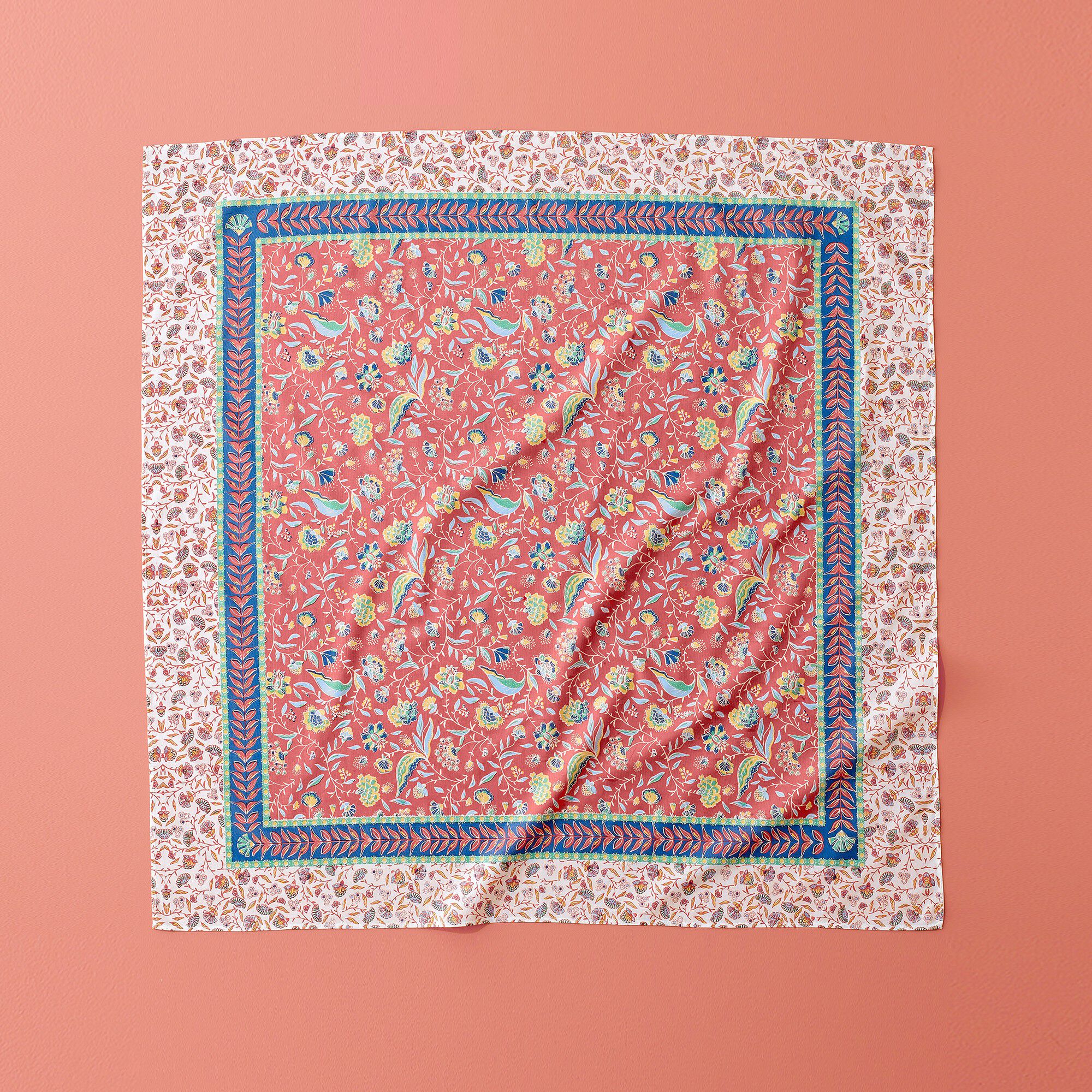 Foulard carré imprimé floral Indian Summer