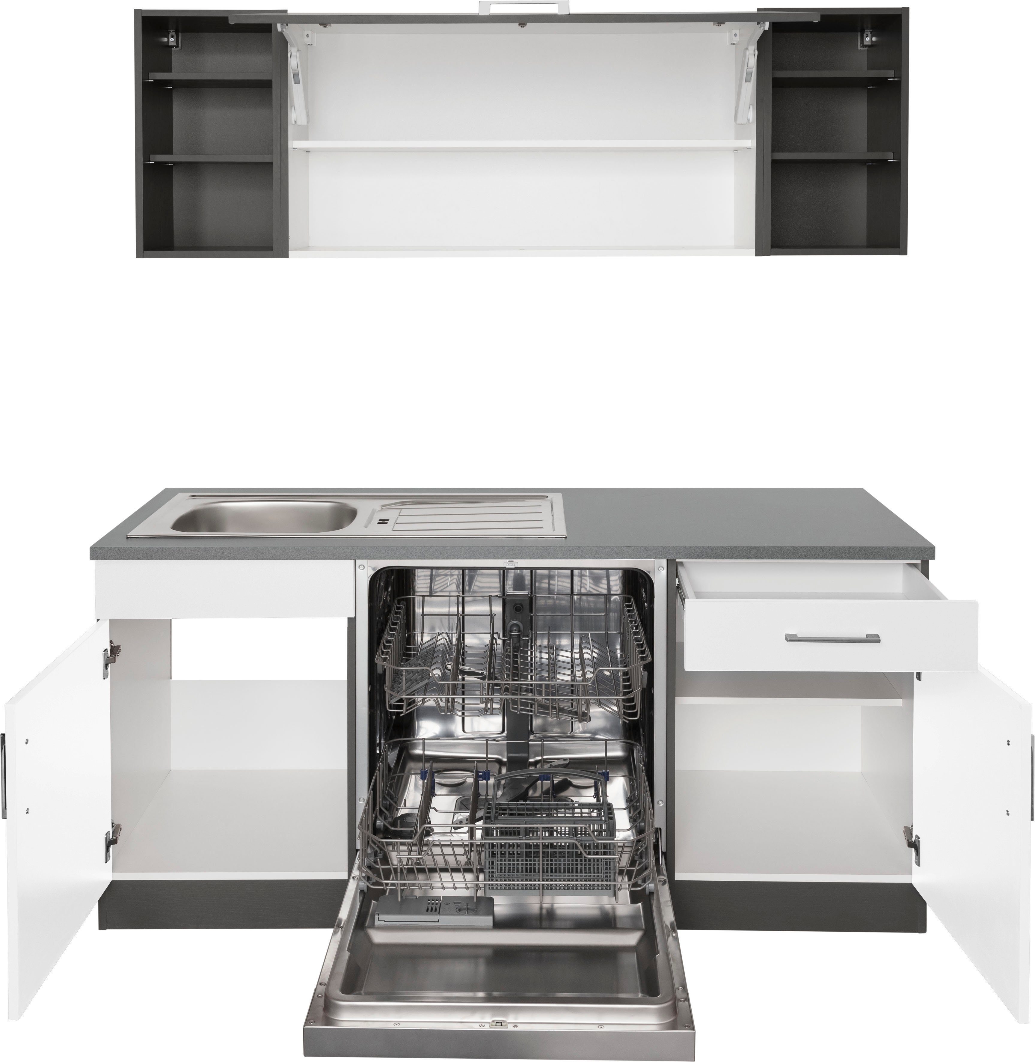HELD MÖBEL Winkelküche Paris, mit E-Geräten, Stellbreite 220/220 cm