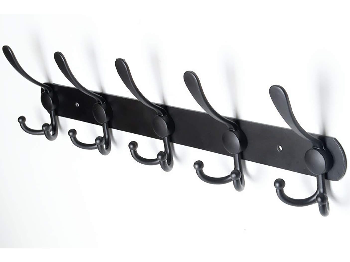 Runxizhou Wandhaken Wandgarderobe, Garderobenleiste, Kleiderhaken wand,Schwarz, (1-St)