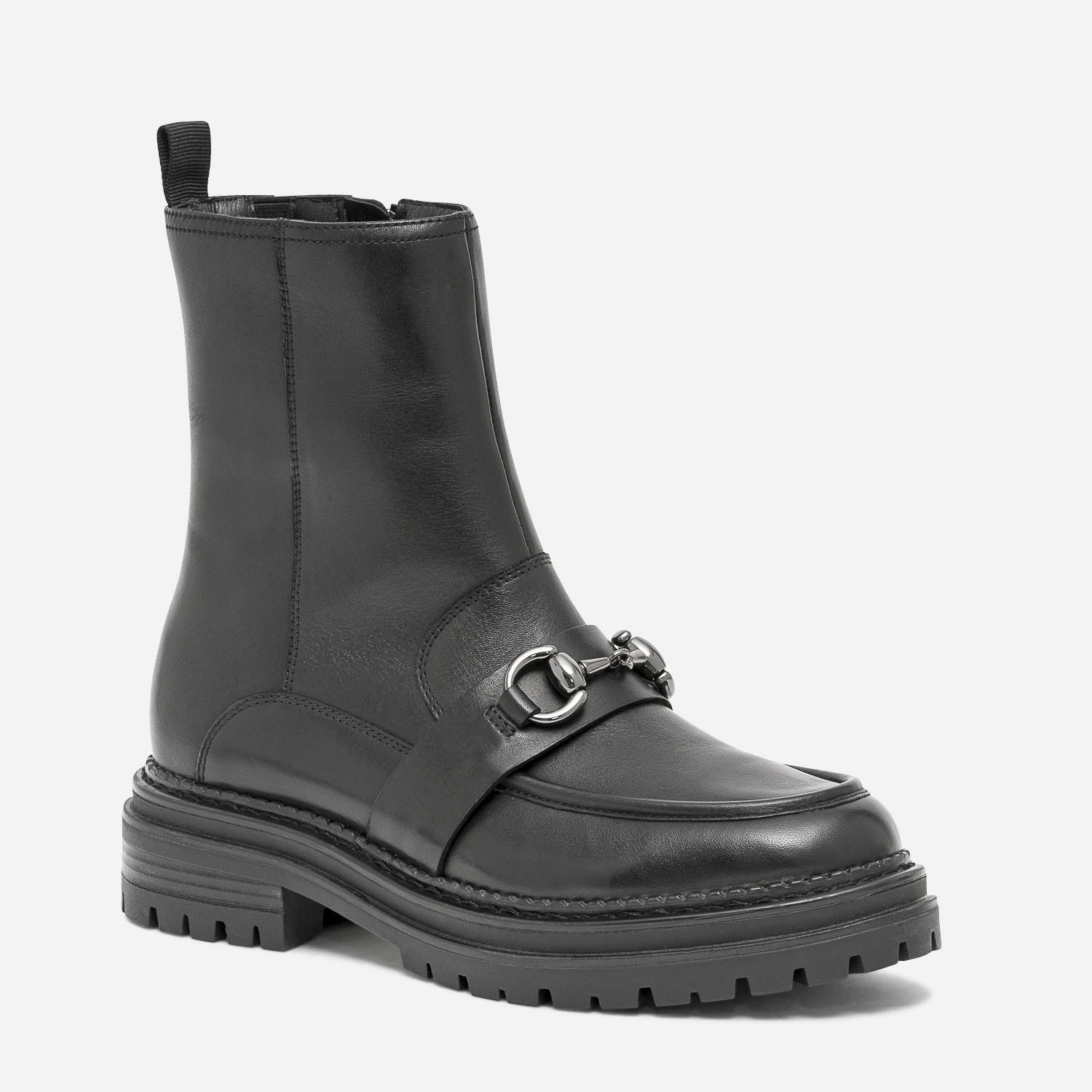 Boots TEXTO noir en cuir avec mors