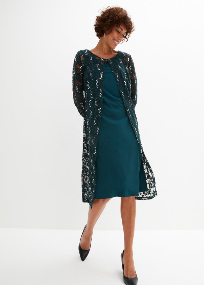 Kleid mit Spitze (2-tlg. Set)