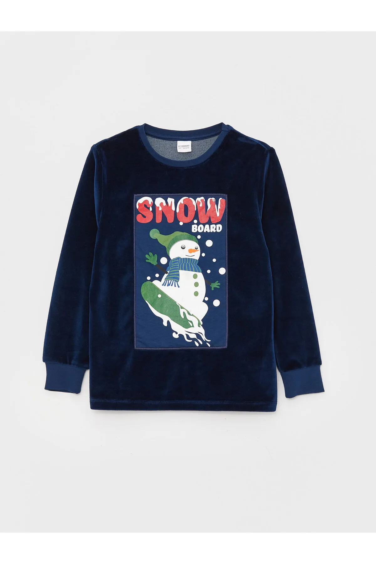 LC Waikiki  Jungen-Pyjama-Set aus Samt mit Rundhalsausschnitt und langen Ärmeln