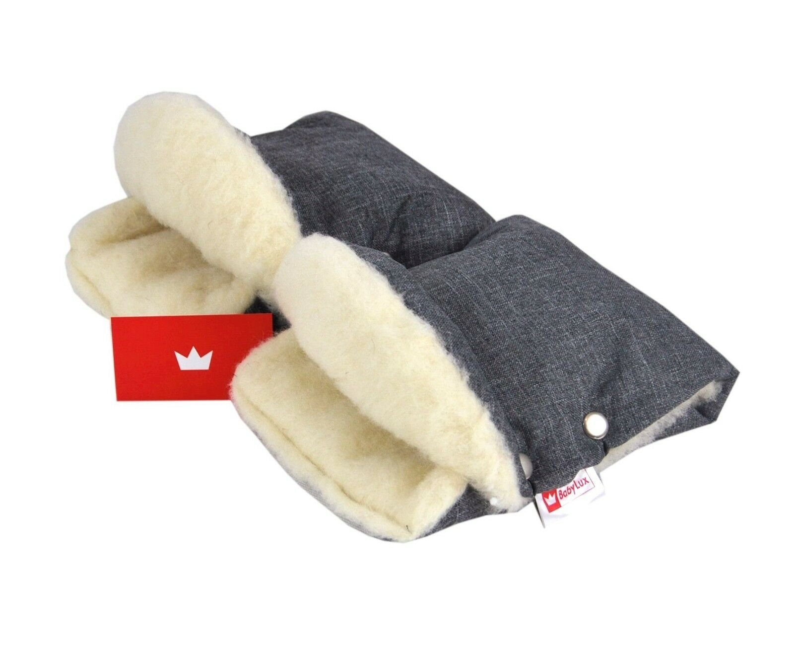 BabyLux Kinderwagen-Handwärmer BABYLUX Handmuff Handwärmer Kinderwagen Buggy Handschuh Lammwolle, 55. Lein + Lammwolle