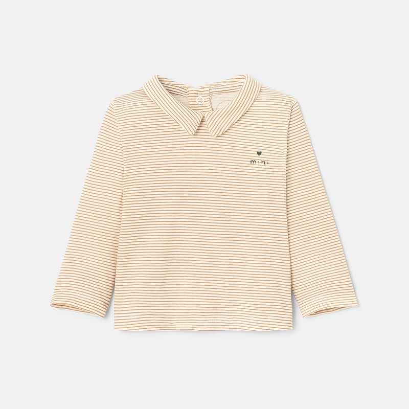 T-shirt en jersey col polo beige naissance Absorba