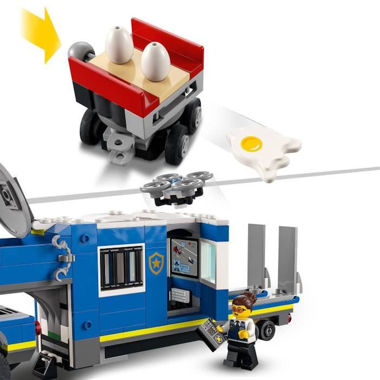 LEGO 60315 City Le Camion de Commandement Mobile de la Police, Figurines de Policiers, Jouet Tracteur, Garcons et Filles Dès 6 Ans bleu