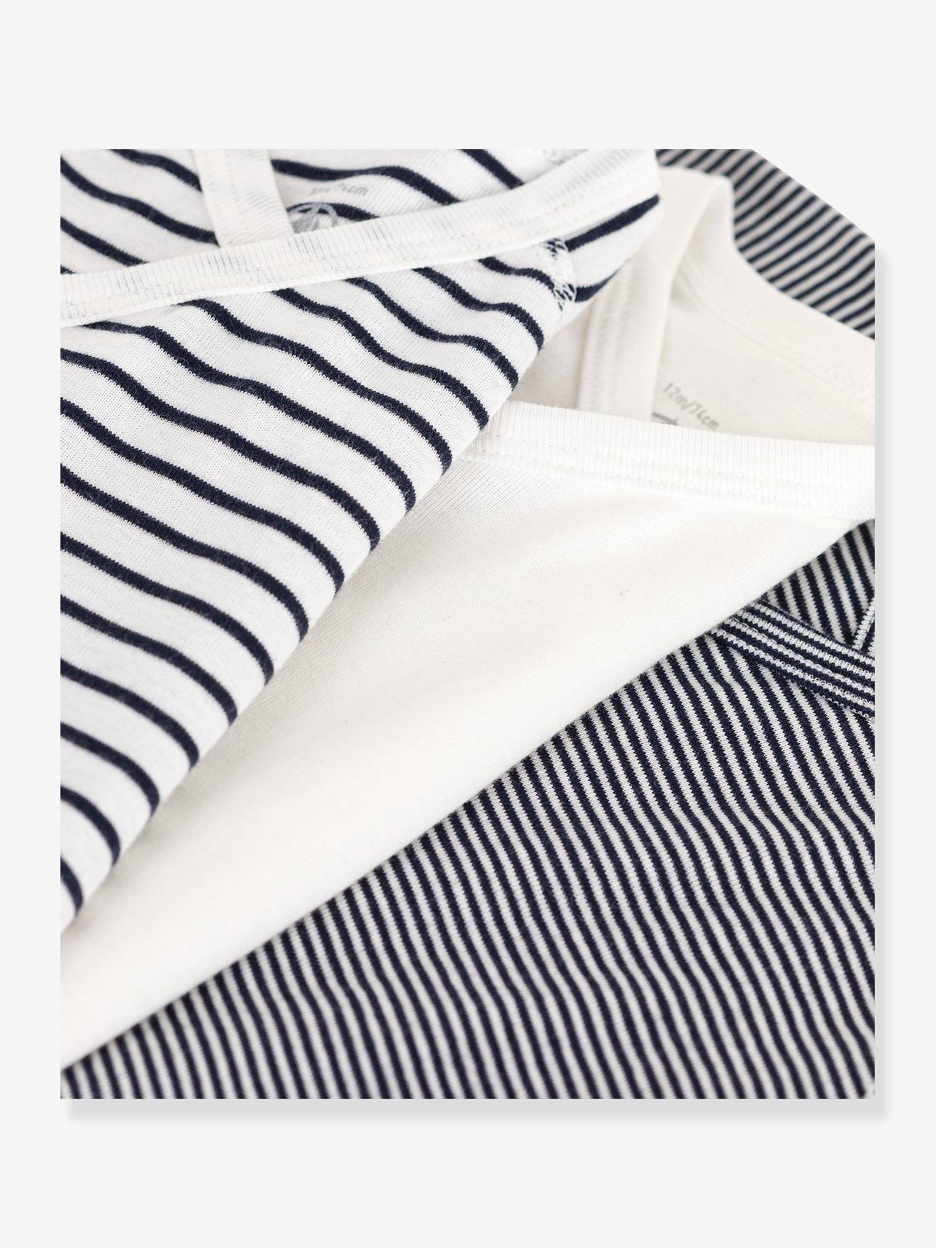 Petit Bateau 3er-Pack Baby Wickelbodys PETIT BATEAU - marine