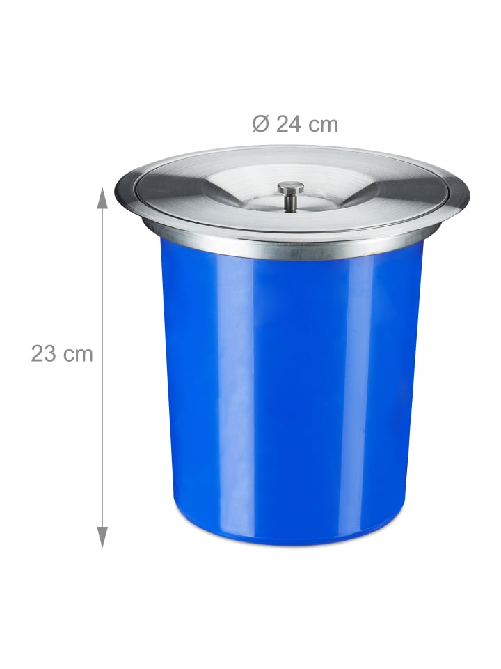 relaxdays Mülleimer für Arbeitsplatte in Blau - 5l Volumen günstig kaufen onesize