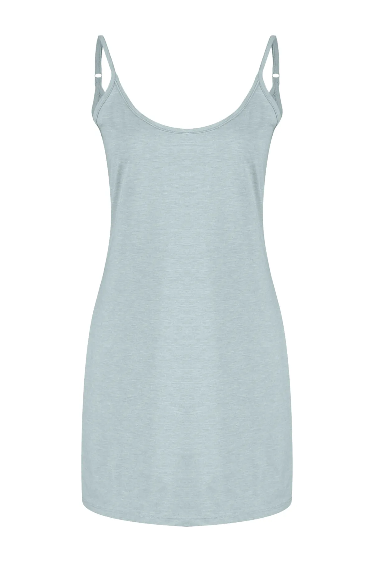 Trendyol Collection  Hellblaues Strickkleid aus Baumwolle mit Seilträgern THMSS23EL00000