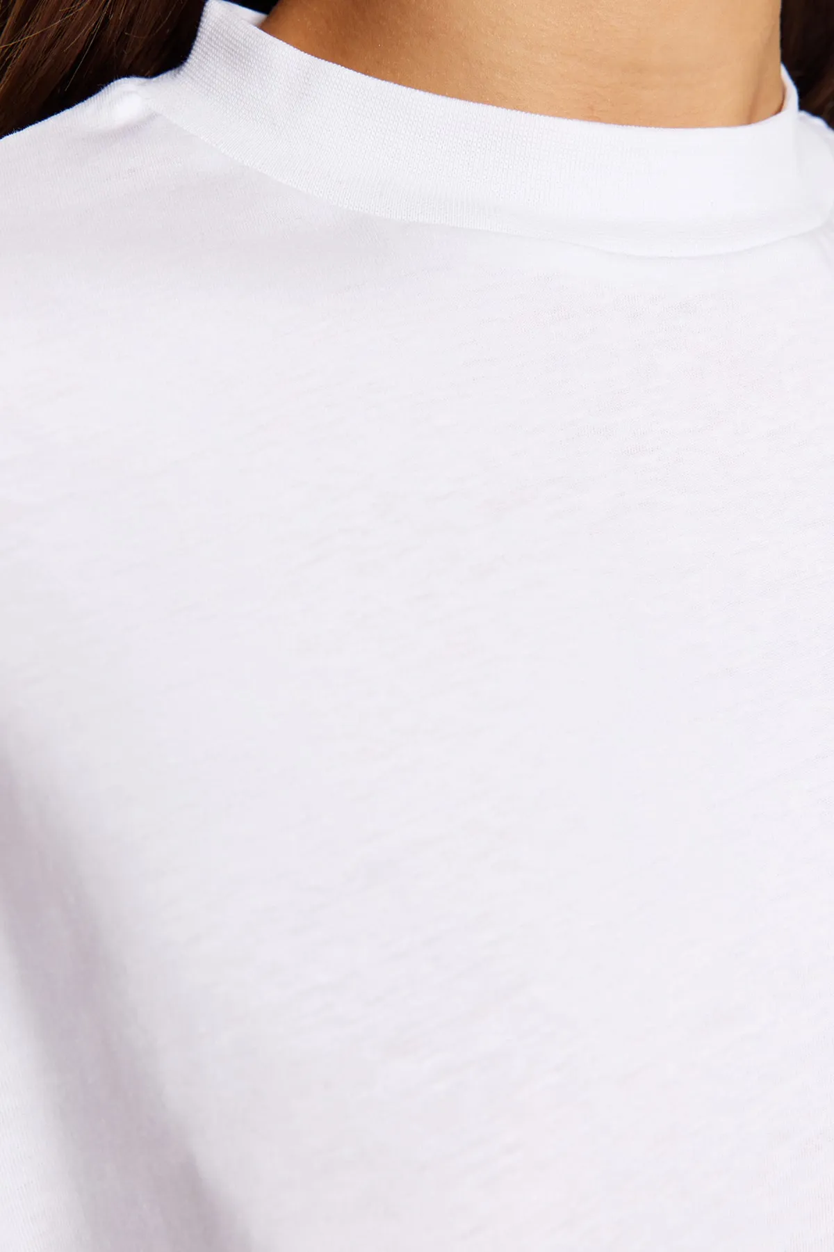 Trendyol Collection  Rosa-weißes 2er-Pack Basic-Strick-T-Shirts mit Stehkragen aus 100 % Baumwolle TWOSS20TS1500