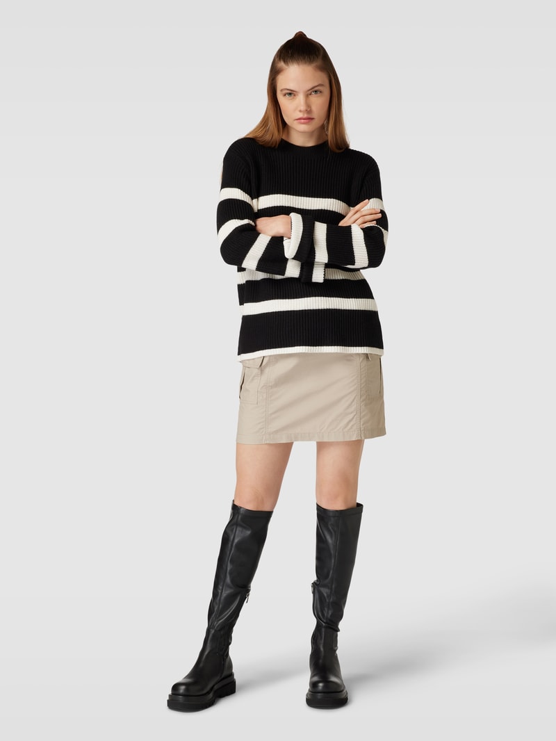 Strickpullover mit Streifenmuster Modell 'SABINA' in black