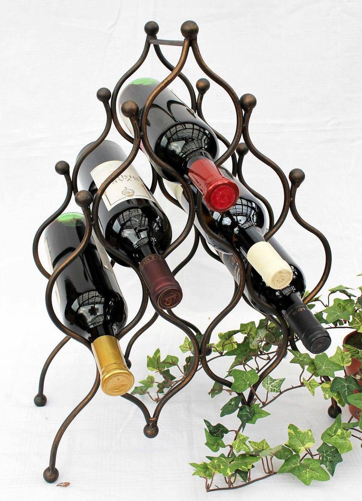 DanDiBo Weinregal Weinregal Pyramide aus Metall für 8 Flaschen JD130406 Flaschenhalter 50 cm Flaschenregal