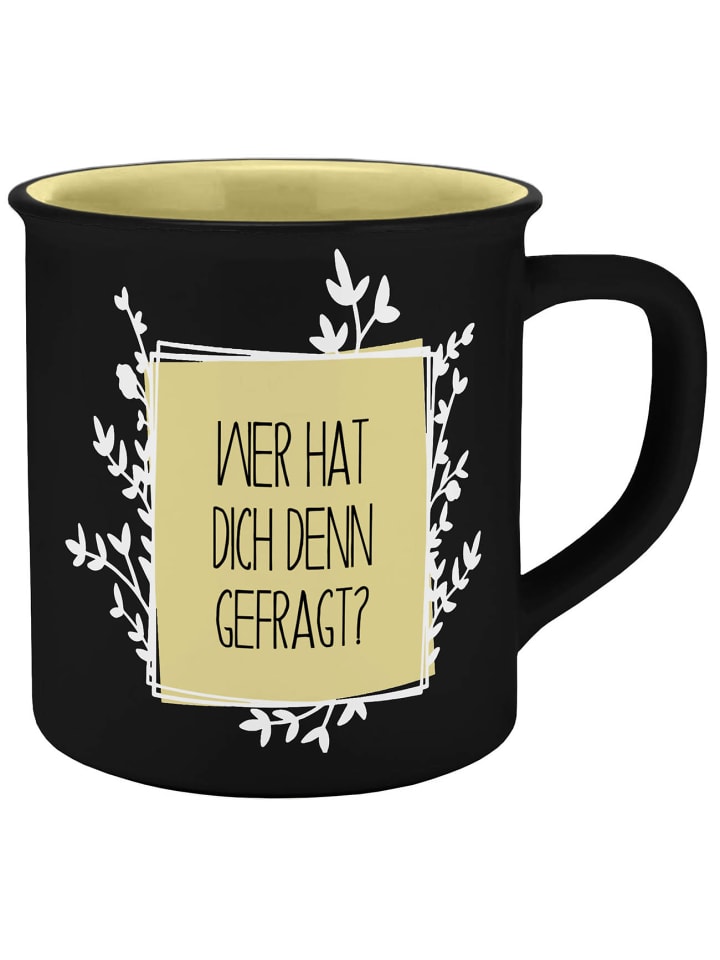 Geda Labels Tasse Wer hat dich gefragt Emaille-Optik  in Gelb - 400 ml günstig kaufen onesize