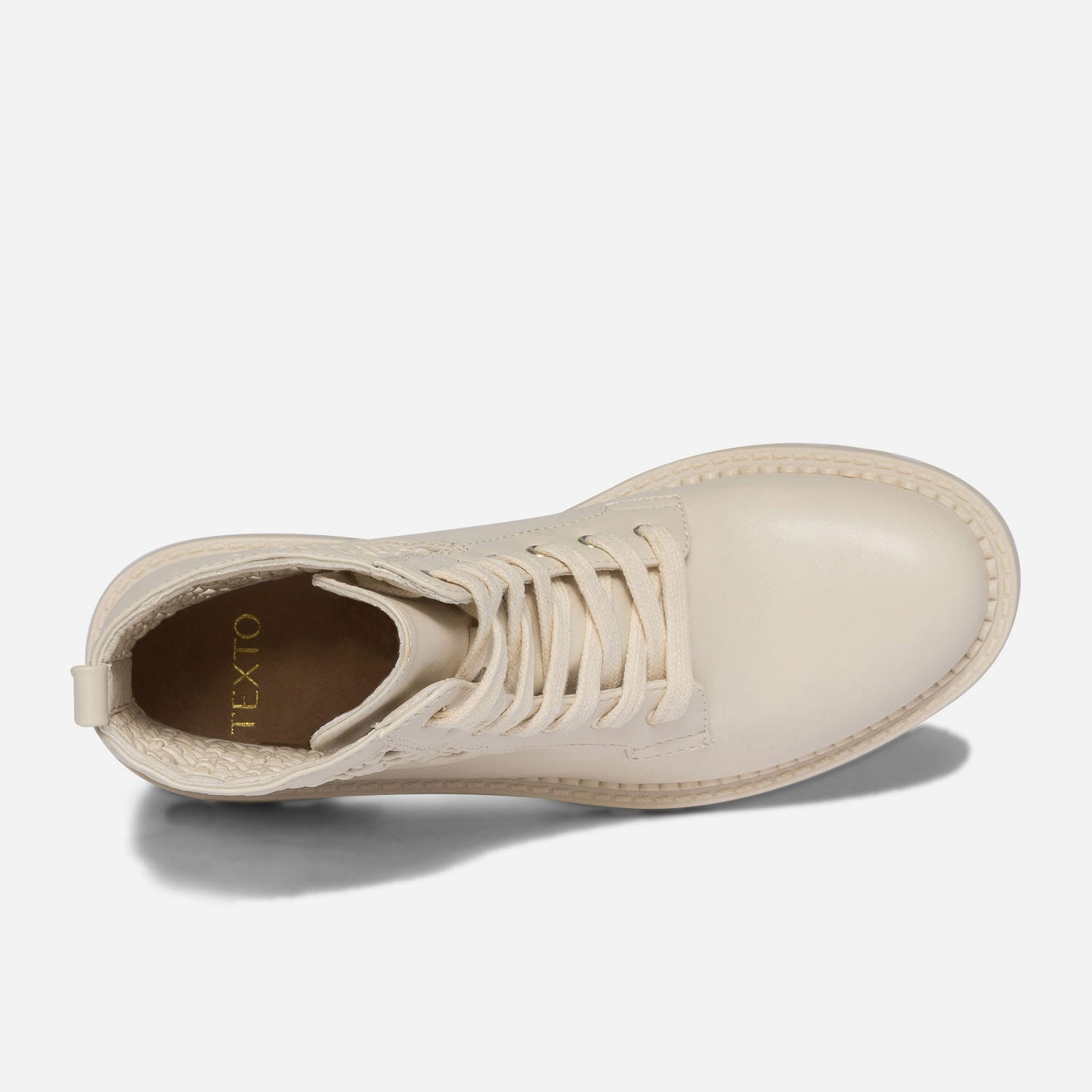 Boots à lacet TEXTO beige détail cannage
