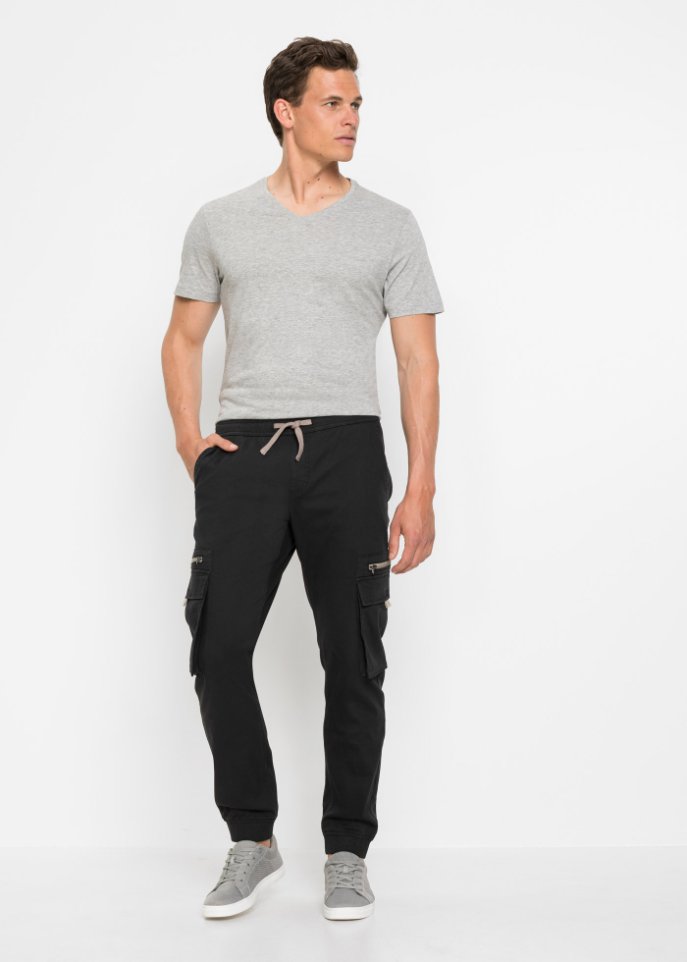 Stretch-Schlupfhose mit Cargotaschen, Regular Fit
