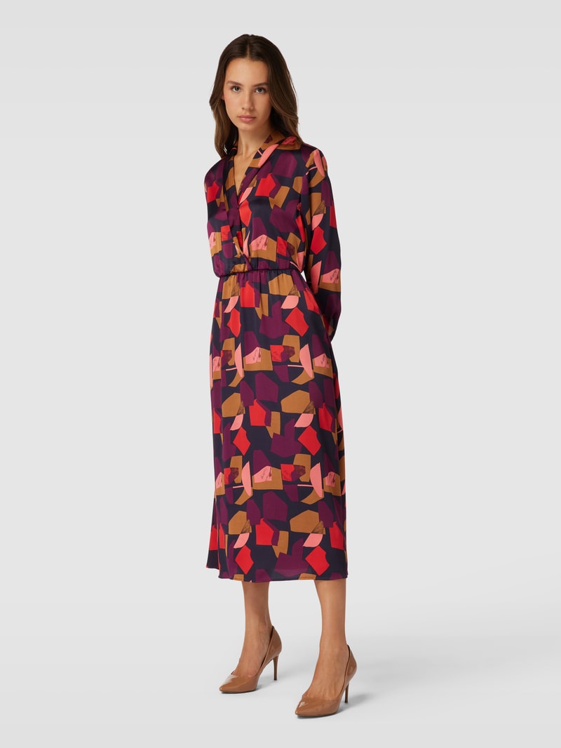 Midikleid mit V-Ausschnitt in rot