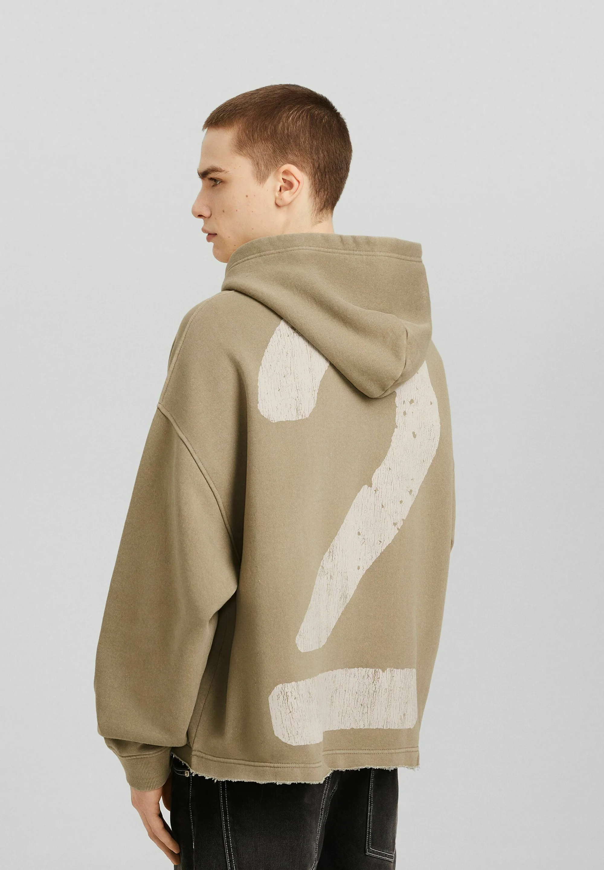 Bershka CROPPED CON EFECTO DESVANECIDO - Sudadera con capucha