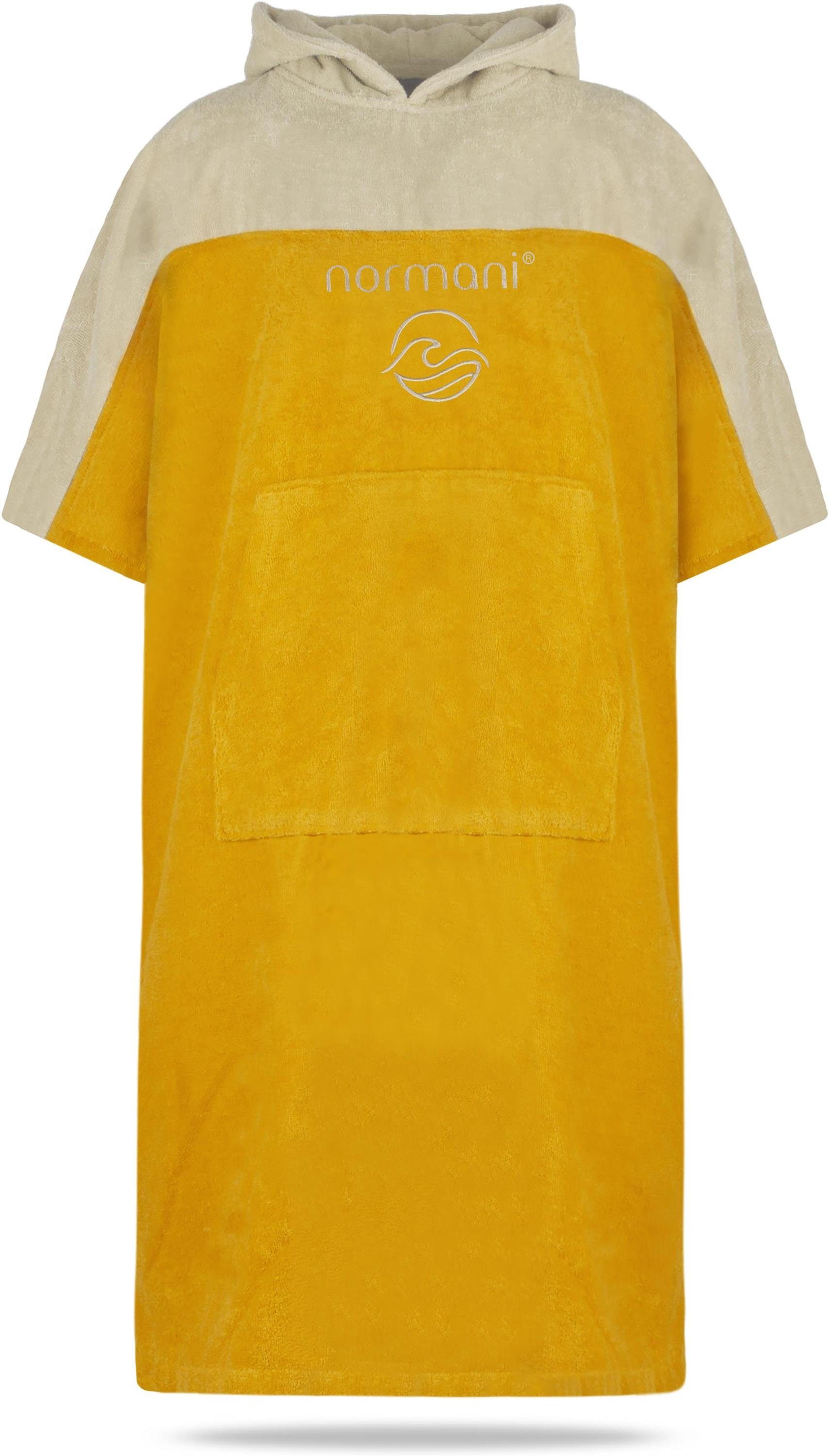 normani Badeponcho Damen Surfer Poncho Kuta, Bio-Baumwolle, Kapuze, Schlupf, Badeponcho aus 100 % saugstarker Bio-Baumwolle