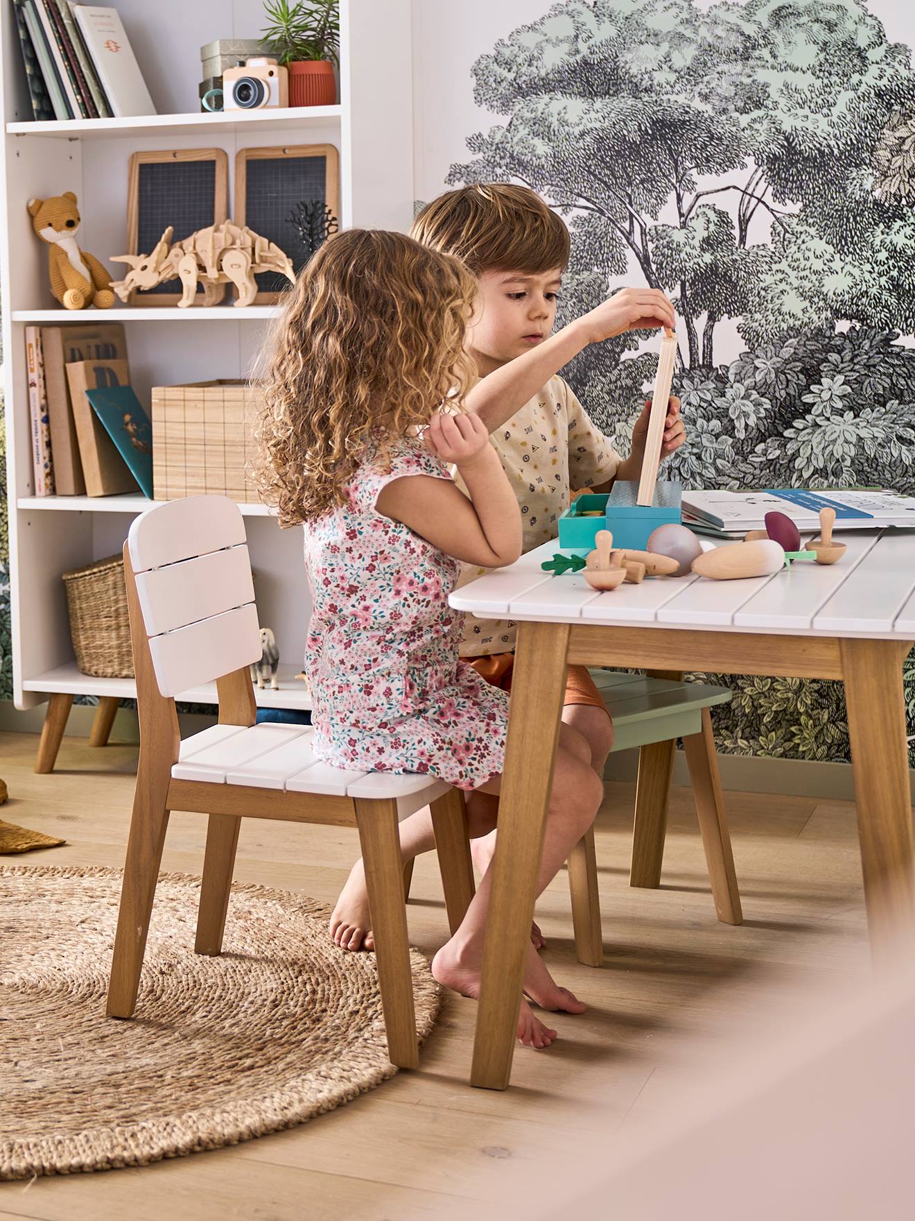 Vertbaudet Kinder Spieltisch TROPICOOL, innen/außen - weiß/natur