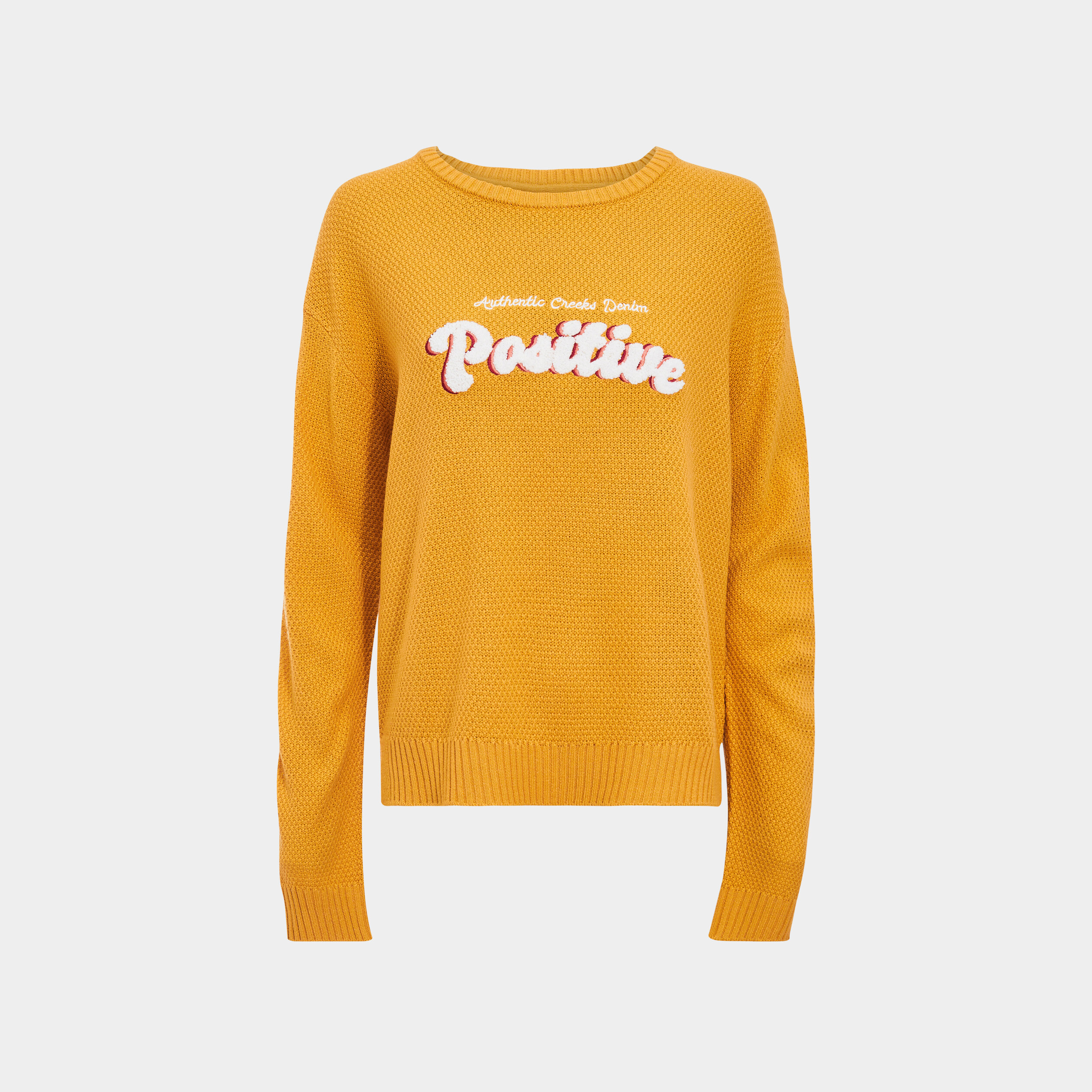 Pull col rond jaune moutarde femme | La Halle