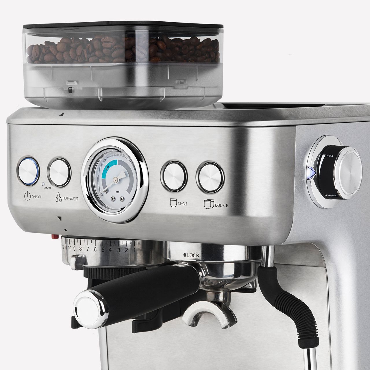 H.Koenig Espressomaschine mit 15-Stufen-Mahlwerk