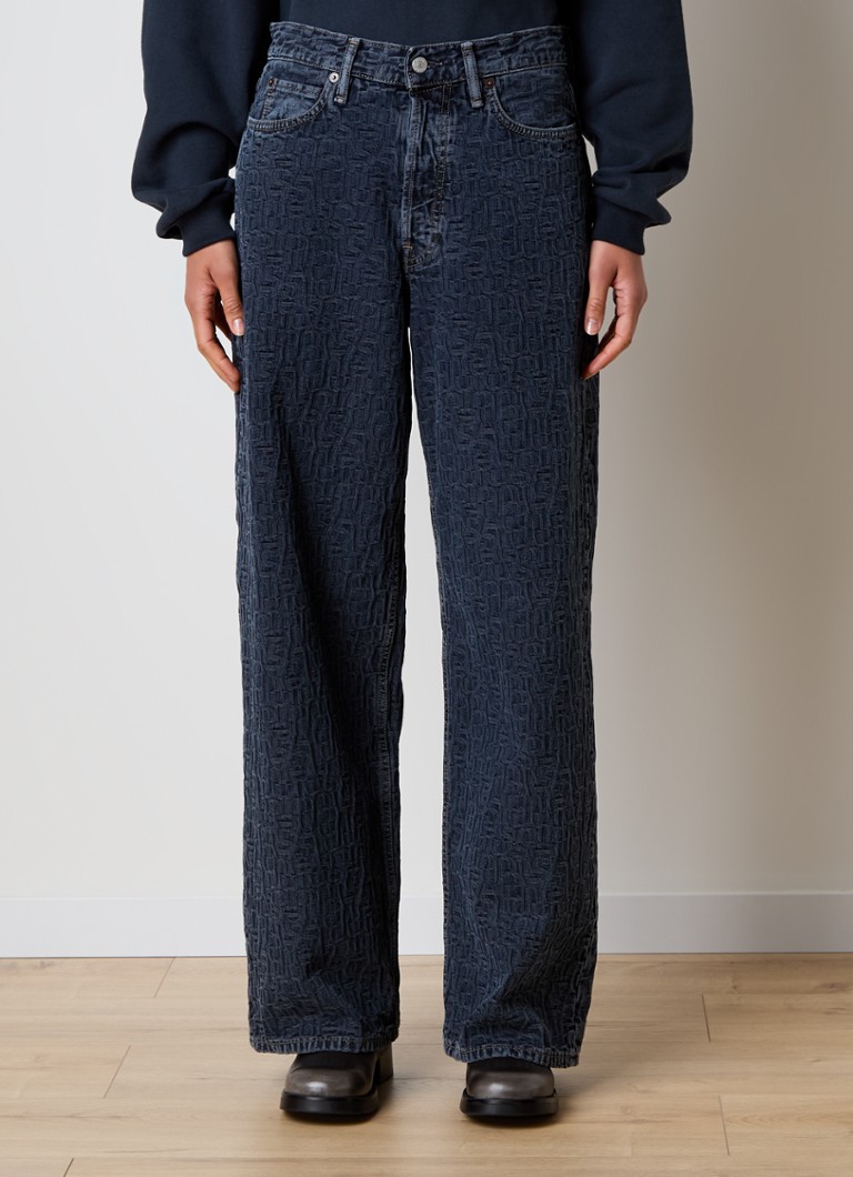 Blugi Acne Studios, semi-uscați, taglio clasic, spălați, închisi la culoare și testați