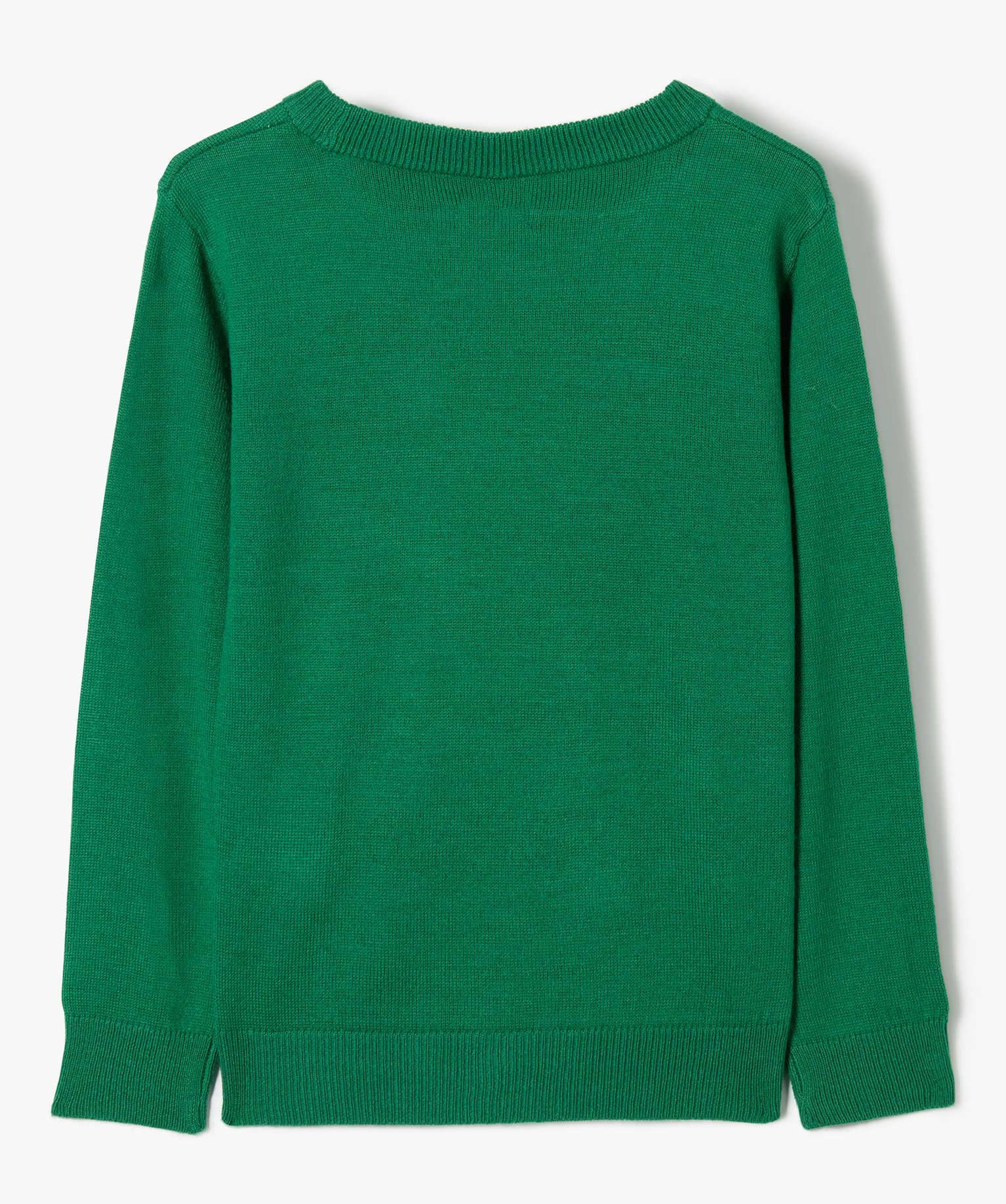 Pull fille spécial Nol avec motif pingouin vert | GEMO