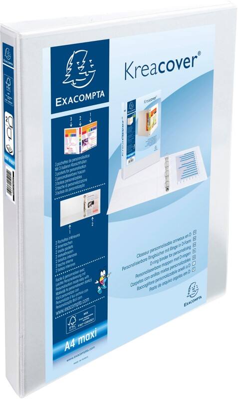 Exacompta Ringbuch Polypropylen DIN A4  2 Ringe 15 mm Weiß 10 Stück