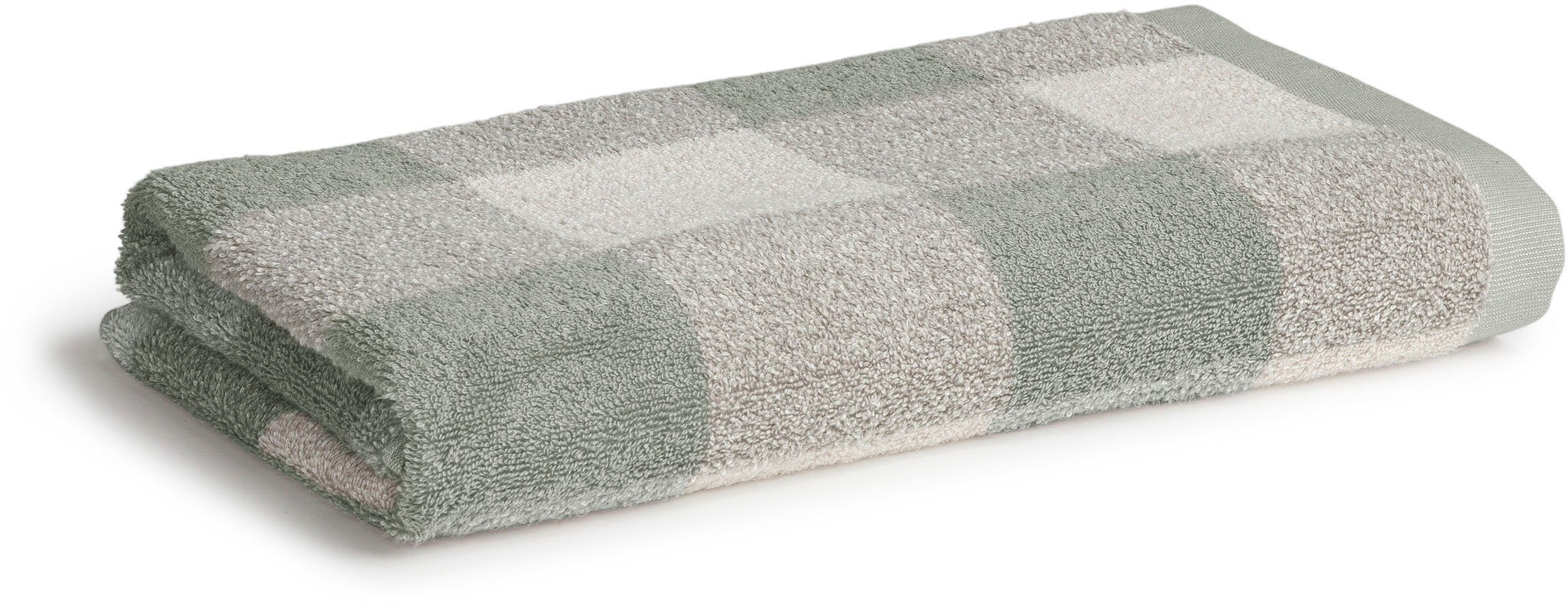 Möve Duschtuch Timeless Karo, Jacquard-Walkfrottier (1-St)