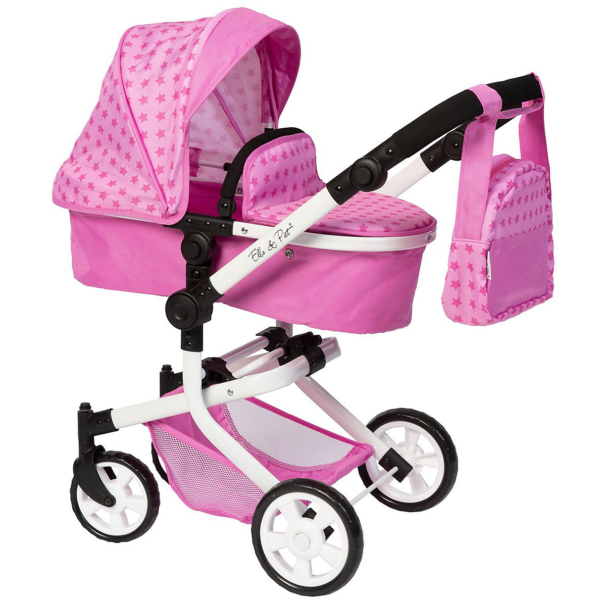 Puppenwagen MOOVE4 mit Wickeltasche 2in1 (Sternchen Pink)