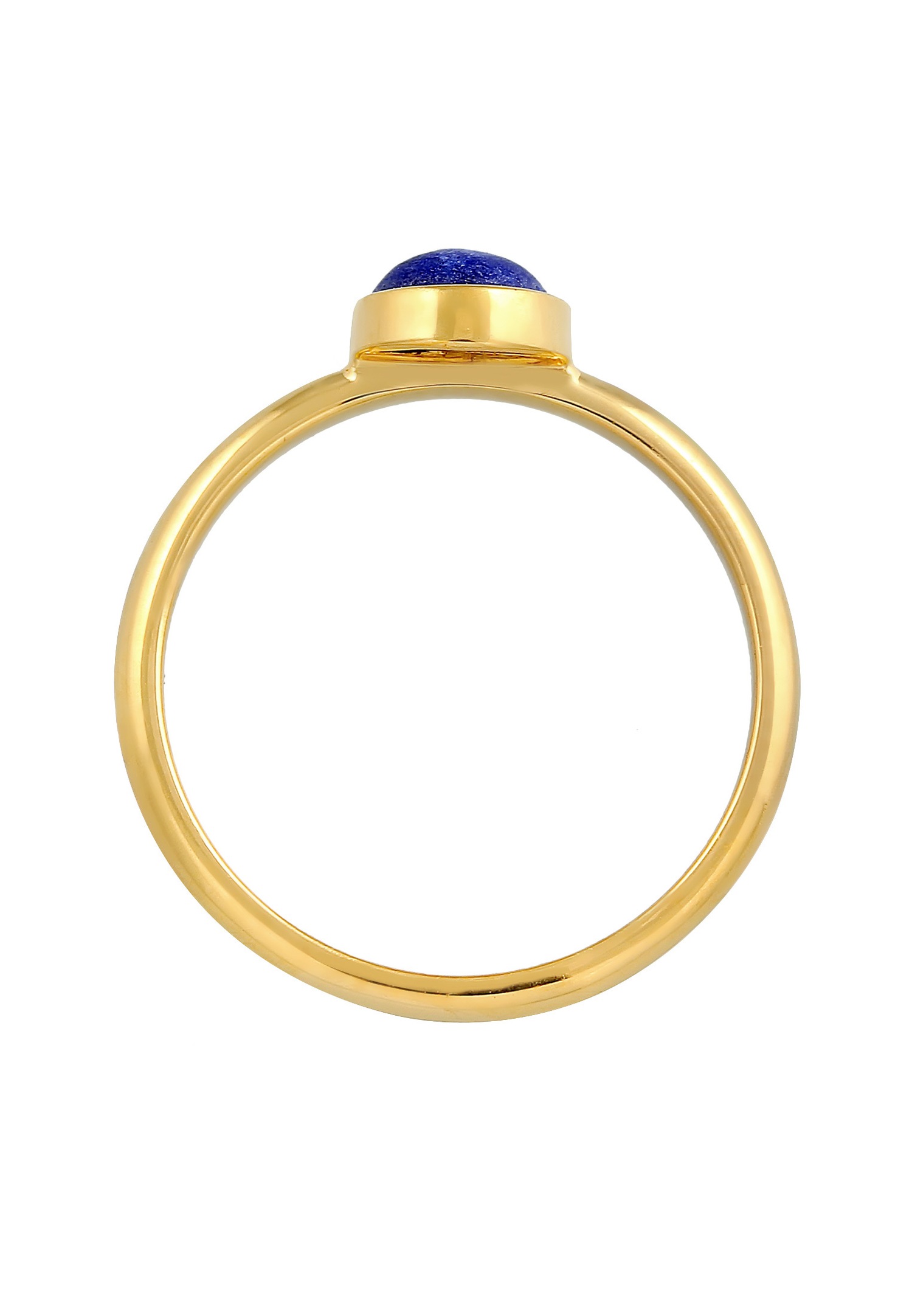 Ženski preprost prstan Elli PREMIUM s solitarnim vzorcem in dragim kamnom lapis lazuli iz srebra 925
